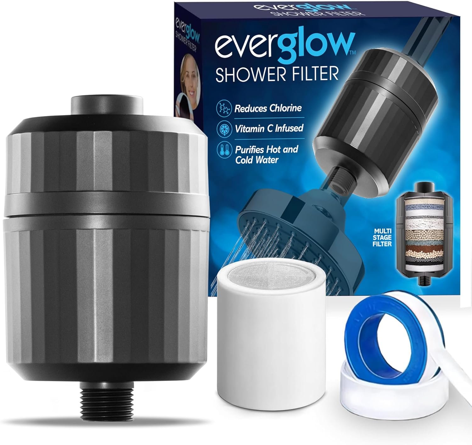 High-Output Shower Filter by Everglow